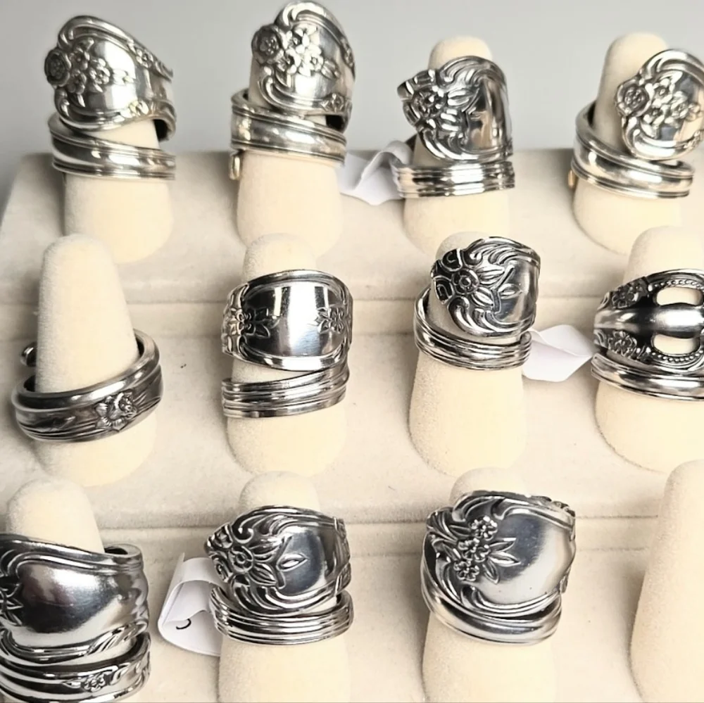 An Assortment Of Stainlesss Steel Spoon Rings